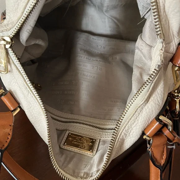 Ralph Lauren Cream and Tan Leather Shoulder or Crossbody Bag - Picture 8 of 8